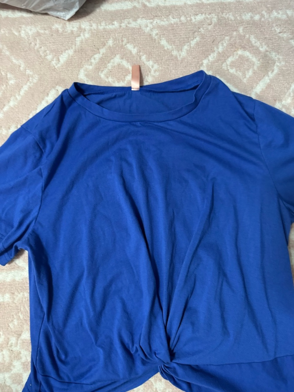 Women’s Knot-Front Short Sleeve Top - Royal Blue